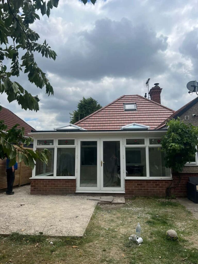 This is a photo of a hipped roof on a bungalow that has just had roof repairs carried out. Works carried out by Lingfield Roofing Repairs